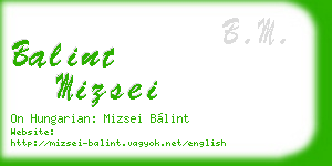 balint mizsei business card